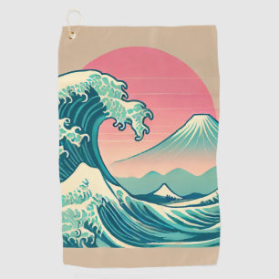 Modern Interpretation of The Great Wave Golf Towel