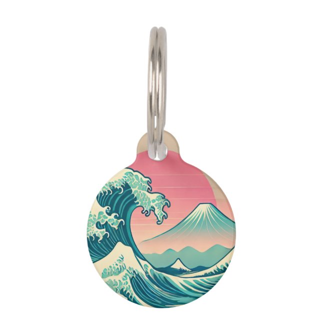 Modern Interpretation of The Great Wave Pet Tag (Front)