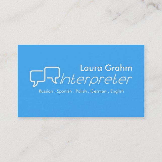 Modern Interpreter Business Card (Front)
