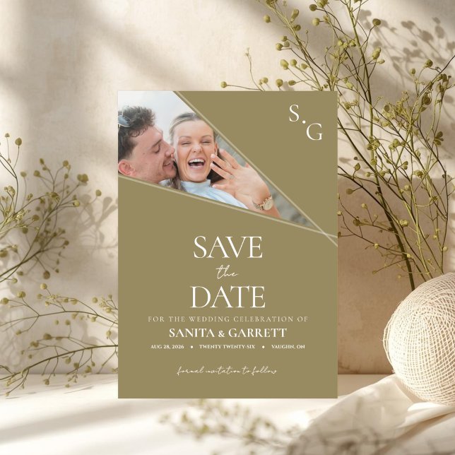 Modern Intersecting Lines Save The Date Card (Intersecting Lines Modern Save The Date Card)