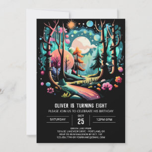 Modern Into the Woods Children Birthday Invitation
