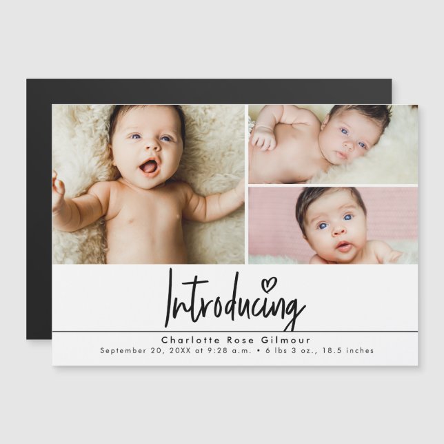Modern Introducing Baby 3 photos  (Front/Back)