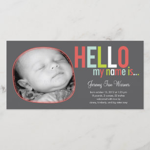 Modern Introduction Baby Birth Announcement