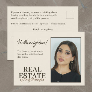 Modern Introduction Earthy Real Estate Agent Postcard