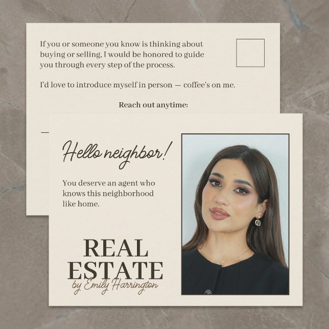 Modern Introduction Earthy Real Estate Agent Postcard (Creator Uploaded)
