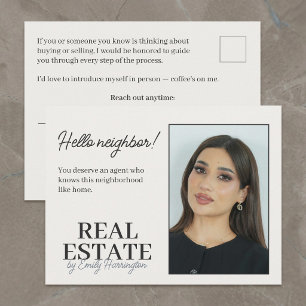 Modern Introduction Neutral Real Estate Agent Postcard