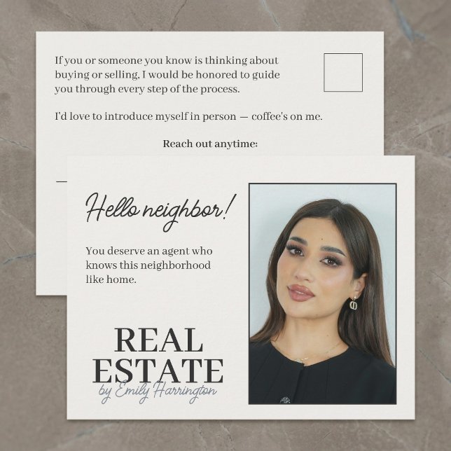 Modern Introduction Neutral Real Estate Agent Postcard (Creator Uploaded)
