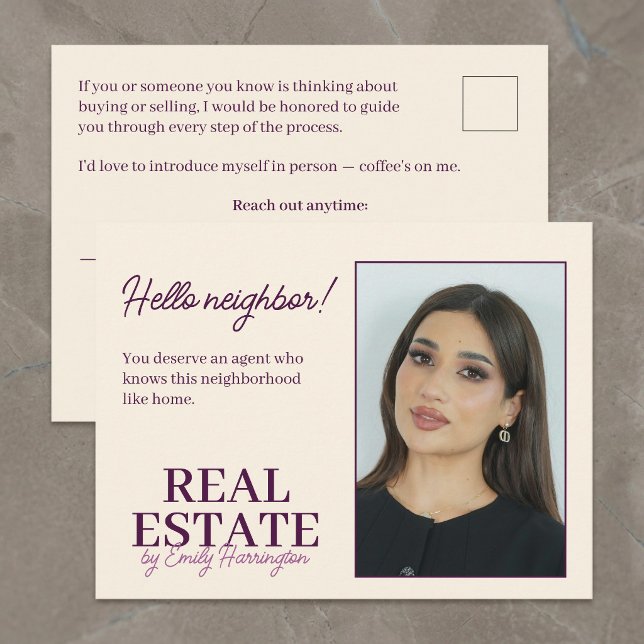 Modern Introduction Plum Real Estate Agent Postcard (Creator Uploaded)