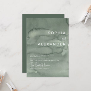 Modern Invitation Watercolor Wedding.