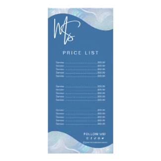 Modern Iridescent Blue Gradient Price List Rack Card