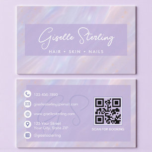 Modern Iridescent Holographic Gemstone Business Card