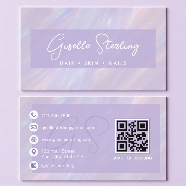 Modern Iridescent Holographic Gemstone Business Card (Creator Uploaded)