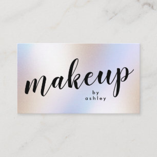 Modern Iridescent Holographic Shimmer Make-up Business Card