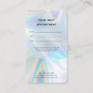 Modern Iridescent Minimalist QR Code Hair Salon Appointment Card