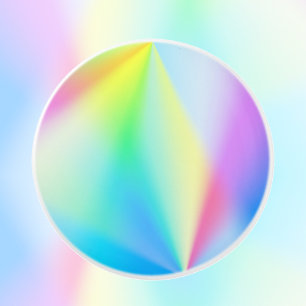 Modern iridescent pastel rainbow coloured ceramic knob