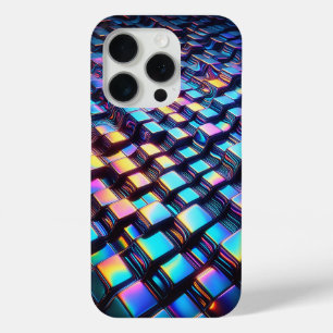 Modern Iridescent Wavy Grid Phone Case Futuristic
