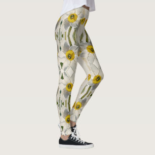 Modern Iris Watercolor Flowers Leggings