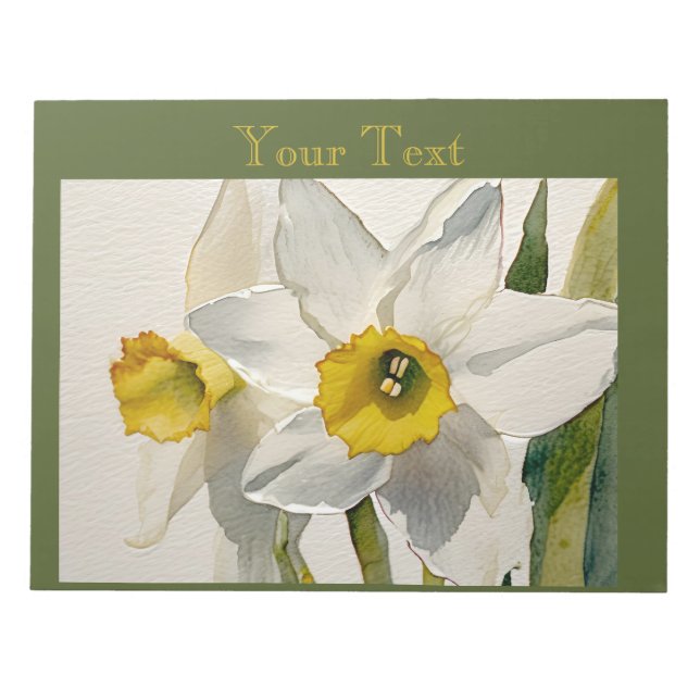 Modern Iris Watercolor Flowers Notepad (Front)