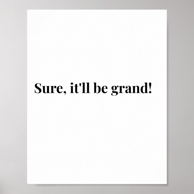 Modern Irish Funny Irish Quote Poster (Front)