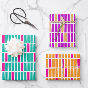 Modern Irregular Rectangles Wrapping Paper Trio