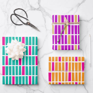 Modern Irregular Rectangles Wrapping Paper Trio