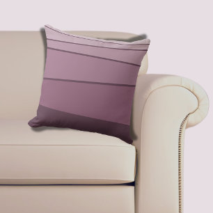 Modern Irregular Striped Shades of Eggplant Purple Cushion