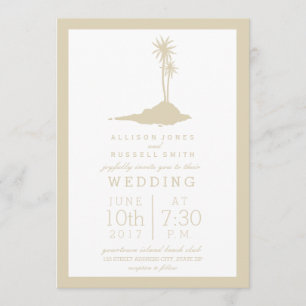 Modern Island Beach Wedding Invitation - Sand