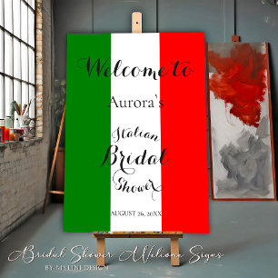 Modern Italian Bridal Shower Welcome Sign