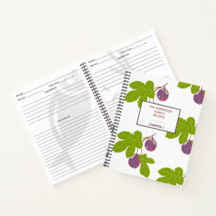 Modern Italian Figs and Leaves Family Recipe Book