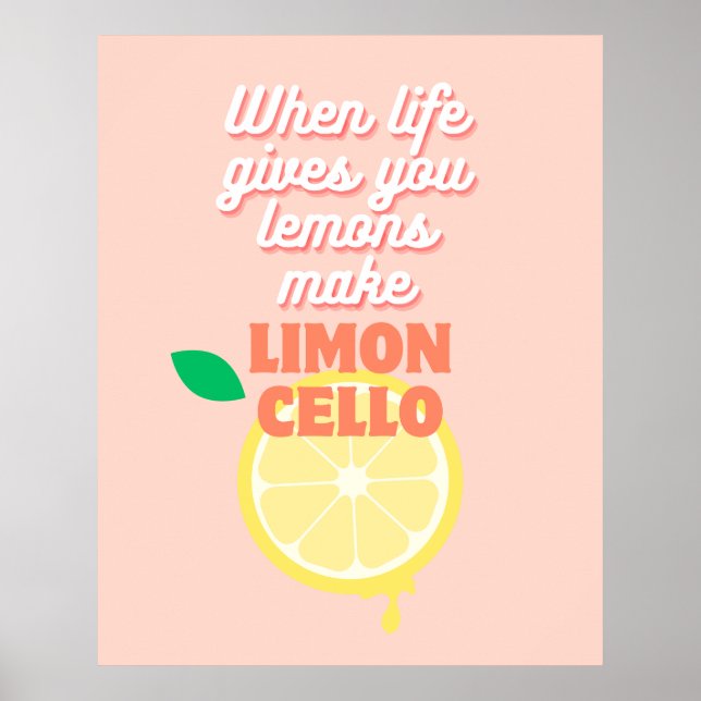 Modern Italian Lemon Limoncello Kitchen Bar  Poster (Front)