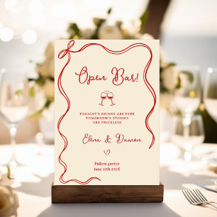 Modern Italian Open Bar Wedding Sign