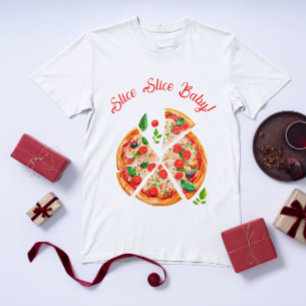 Modern Italian Pizza Party Slice Slice Baby Shower T-Shirt