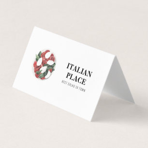 Modern Italian Restaurant Tent    Watercolor Salad Business Card