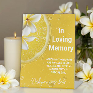 Modern Italian Summer Wedding  Memorial Pedestal Sign