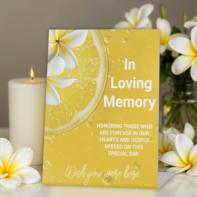 Modern Italian Summer Wedding  Memorial Pedestal Sign (Creator Uploaded)