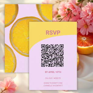 Modern Italian Summer Wedding RSVP QR code Card