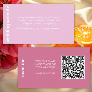 Modern Italian Summer Wedding Website QR code Enclosure Card