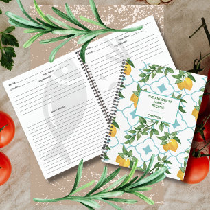 Modern Italian Tile Lemon Family Recipe Book