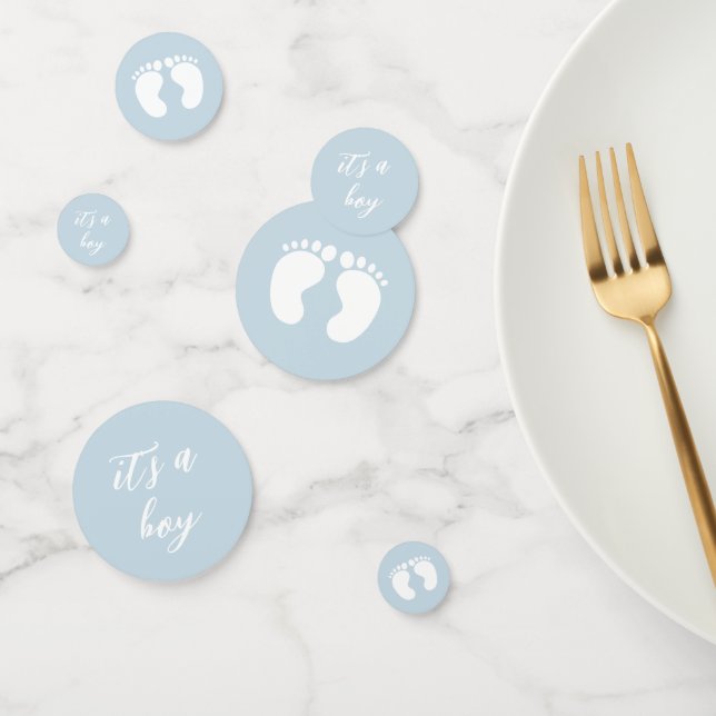 Modern Its a boy baby shower blue Confetti (Group)