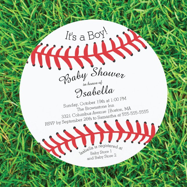 Modern It's A Boy Baseball Baby Shower Invitations (Creator Uploaded)