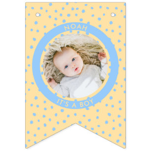 Modern It's a Boy New Baby boy Newborn photo Bunting
