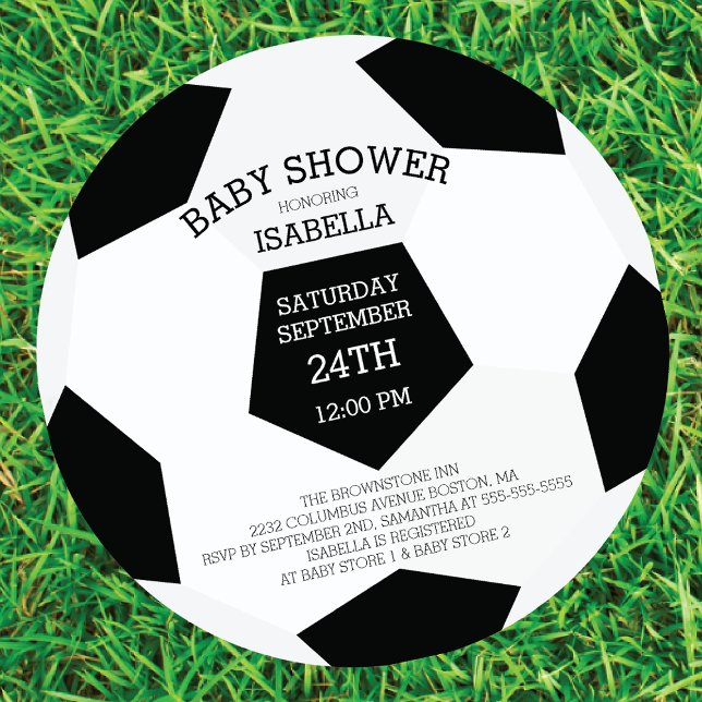Modern It's A Boy Soccer Baby Shower Invitations (Creator Uploaded)