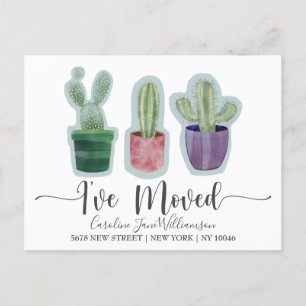Modern I've Moved Cactus Announcement
