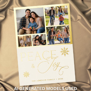 Modern Ivory 5 Photo Collage Peace & Joy