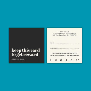 Modern Ivory Black Light Yellow Beauty Bold Salon Loyalty Card