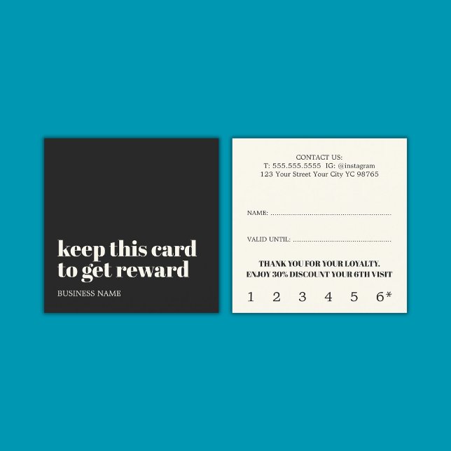 Modern Ivory Black Light Yellow Beauty Bold Salon Loyalty Card (Creator Uploaded)