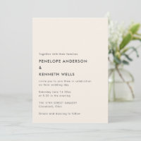 Modern Ivory Black Wedding Minimalist Simple