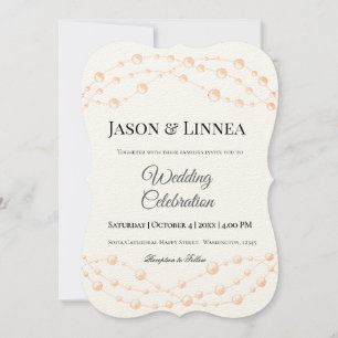 Modern Ivory Blush Romantic Pearl Neutral Wedding Invitation
