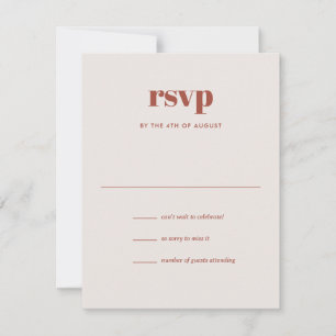 Modern Ivory Brown Trendy Mix Match Wedding RSVP Card