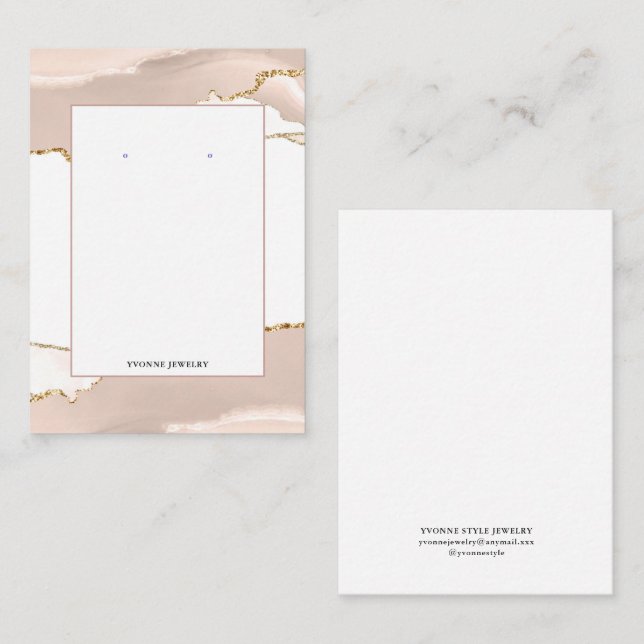 Modern Ivory Earring Display Holder Business Card (Front/Back)